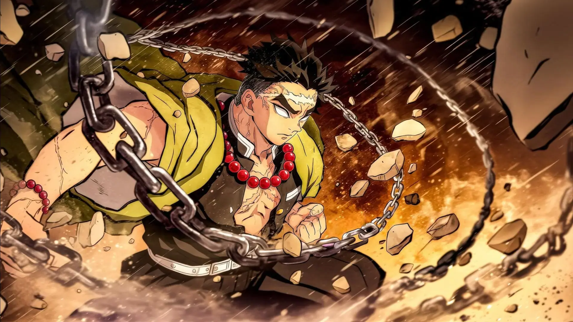 Gyomei Himejima’s Weapon Explained: The Stone Hashira’s Axe and Flail Nichirin Weapon