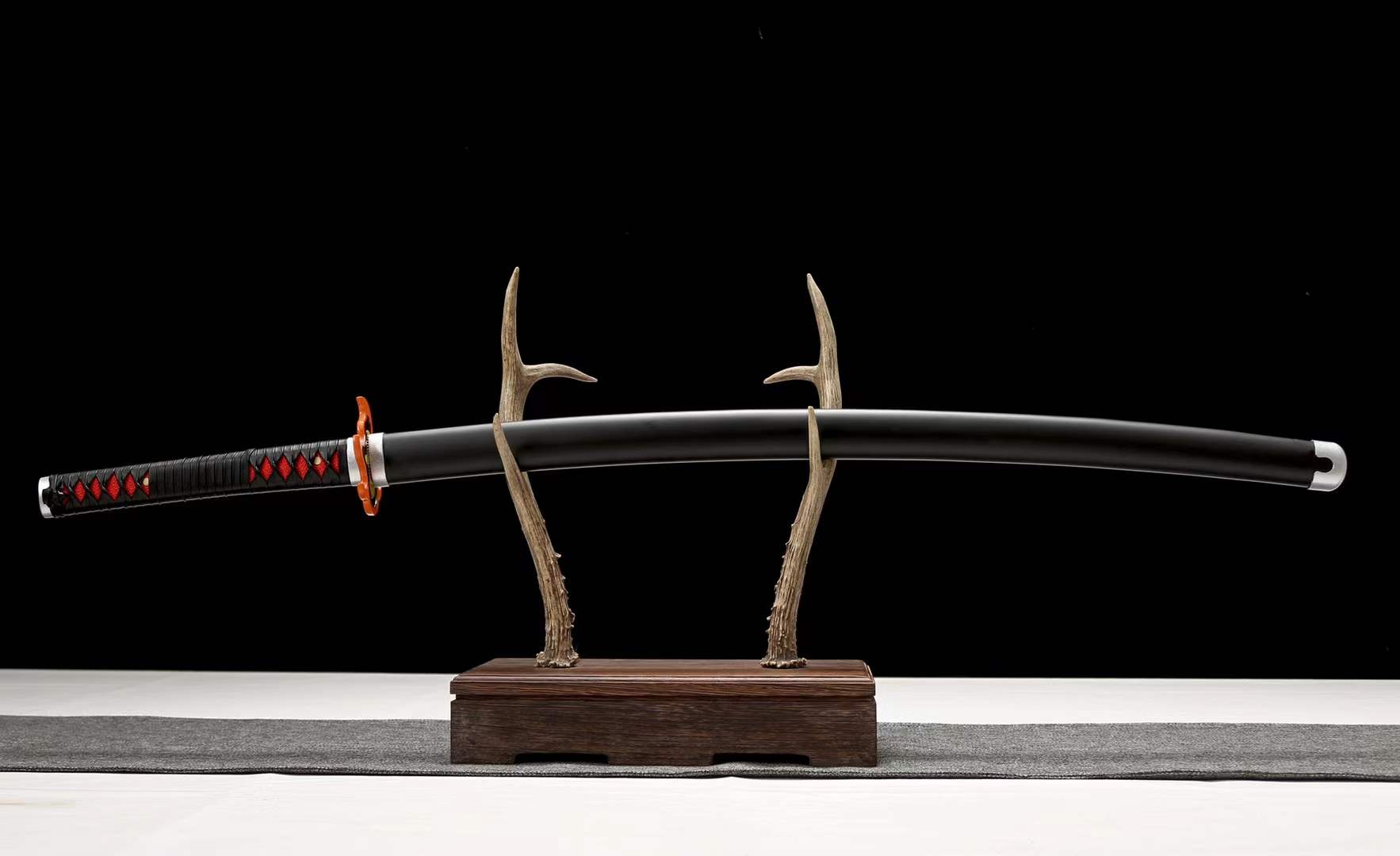 Demon Slayer Ancient Nichirin Blade Yoriichi & Tanjiro Sun Breathing Katana 1045 Carbon Steel(Sharp)