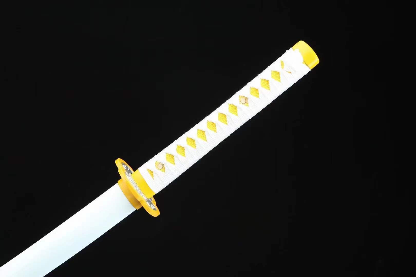 Zenitsu Agatsuma Nichirin Sword – Yellow Lightning Blade Demon Slayer Katana 1045 Carbon Steel(Sharp)