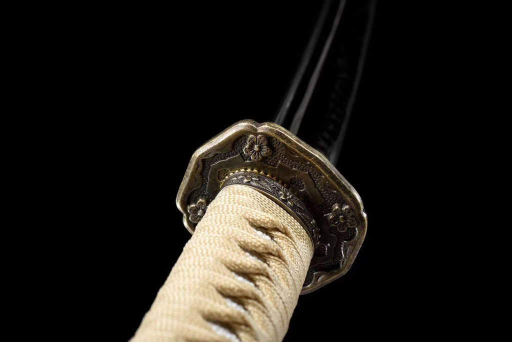 HandMade Japanese Samurai Katana Clay Tempered T-10 Steel Military Sword Type 98 Tsuba（副本）