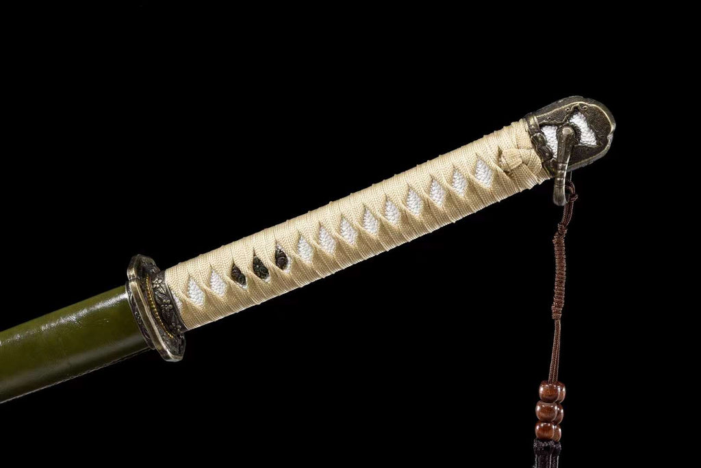 HandMade Japanese Samurai Katana Clay Tempered T-10 Steel Military Sword Type 98 Tsuba（副本）