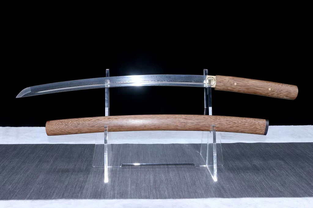 Handmade Shirasaya Katana Sword Full Tang Japanese Samurai Sword with Wooden Saya