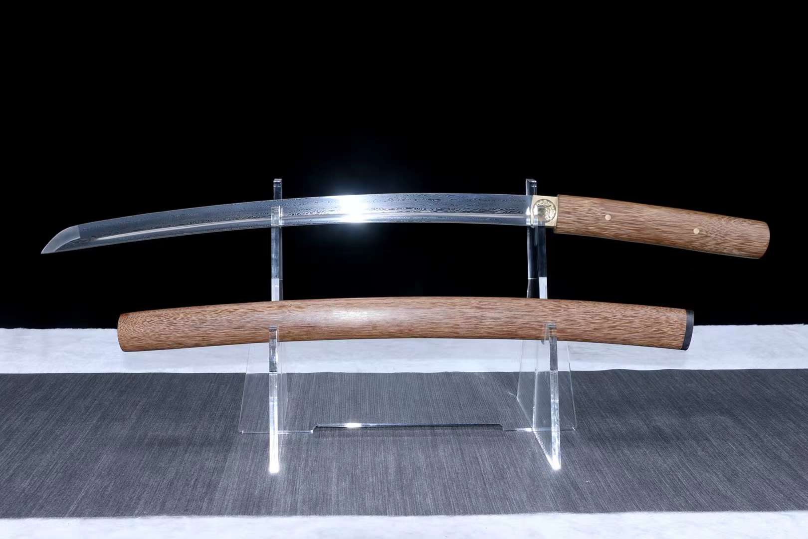 Handmade Shirasaya Katana Sword Full Tang Japanese Samurai Sword with Wooden Saya