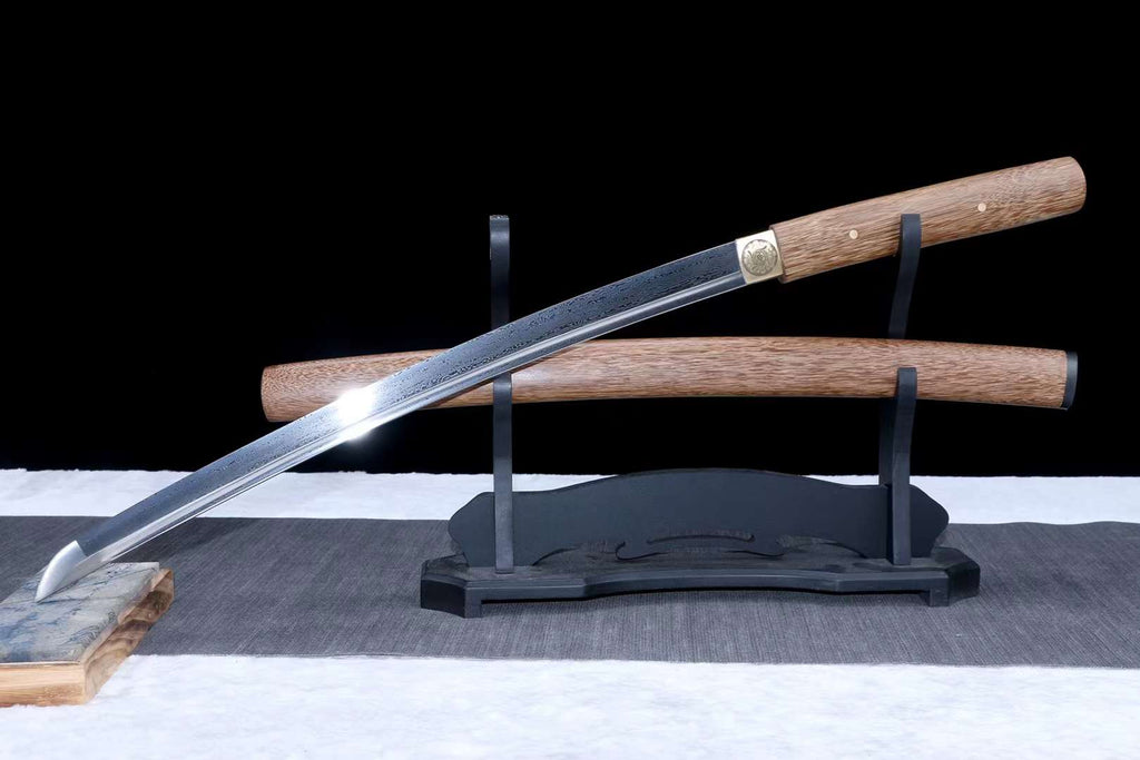 Handmade Shirasaya Katana Sword Full Tang Japanese Samurai Sword with Wooden Saya