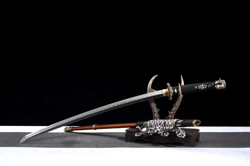 Handmade Japanese Tachi Katana Clay Tempered T-10 Steel Choji Hamon Sword