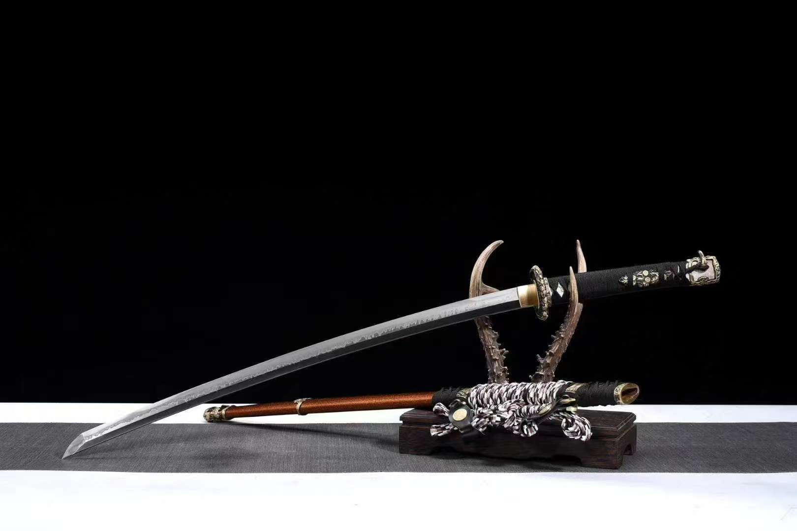 Handmade Japanese Tachi Katana Clay Tempered T-10 Steel Choji Hamon Sword