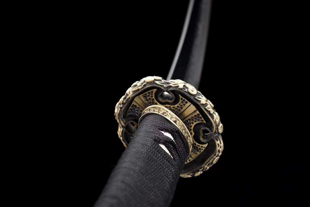 Handmade Japanese Tachi Katana Clay Tempered T-10 Steel Choji Hamon Sword