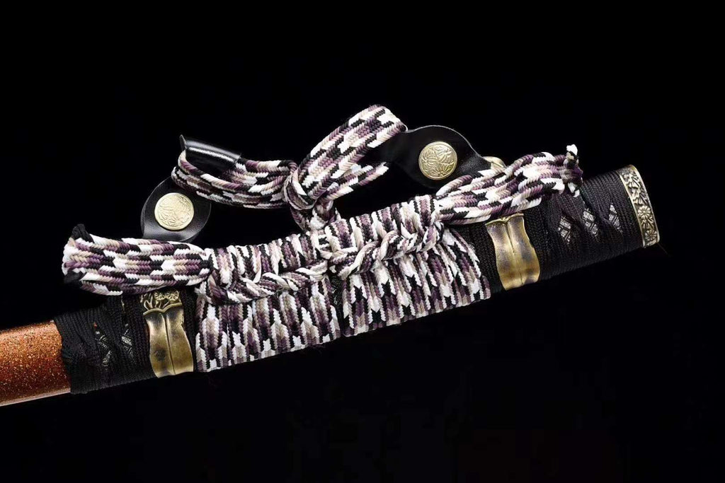 Handmade Japanese Tachi Katana Clay Tempered T-10 Steel Choji Hamon Sword