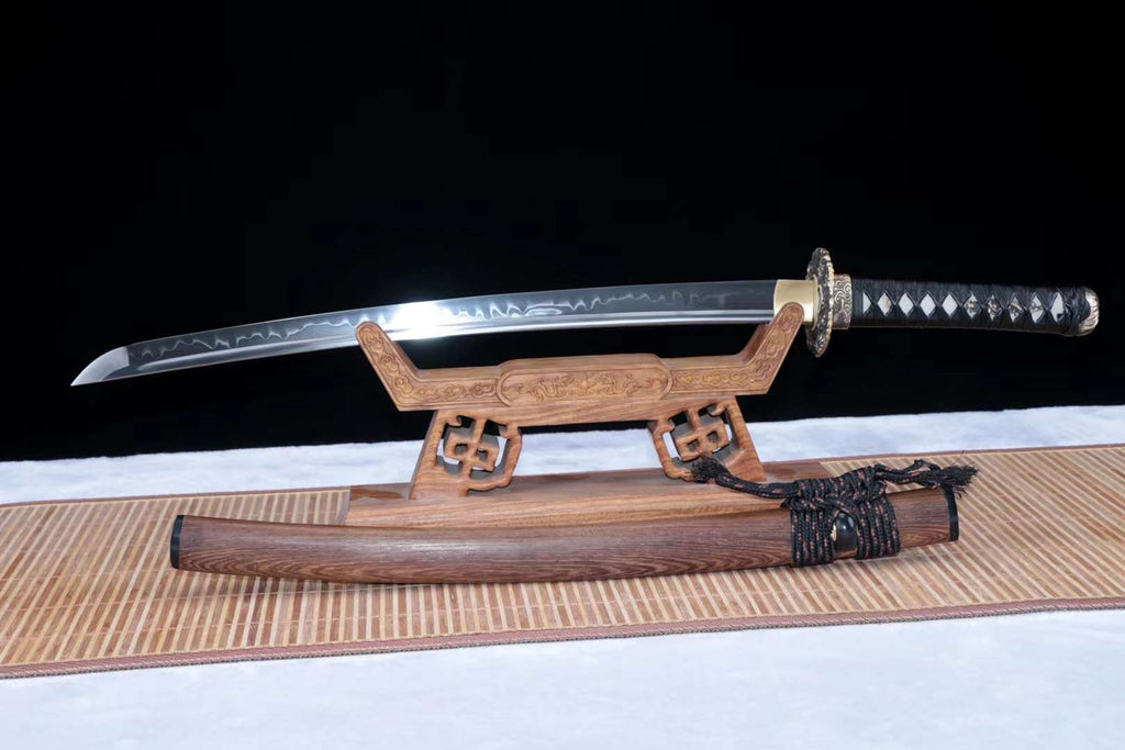 Premium Handmade Samurai Katana T10 Steel Full Tang Japanese Sword with Saya and Decorative Hamon Blade