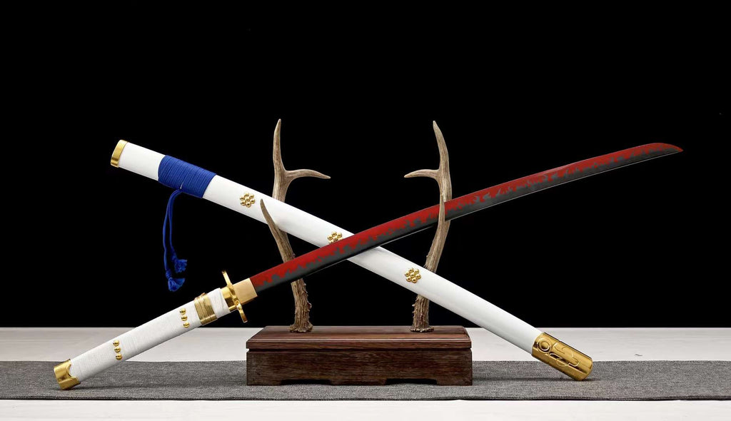 One Piece Ame no Habakiri Katana Kozuki Oden’s Heaven‑Cutting White Wano Sword Replica 1045 High Carbon Steel