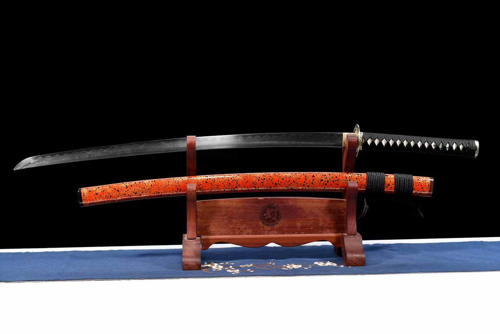 Handmade Folded Steel Katana Clay Tempered Japanese Samurai Sword