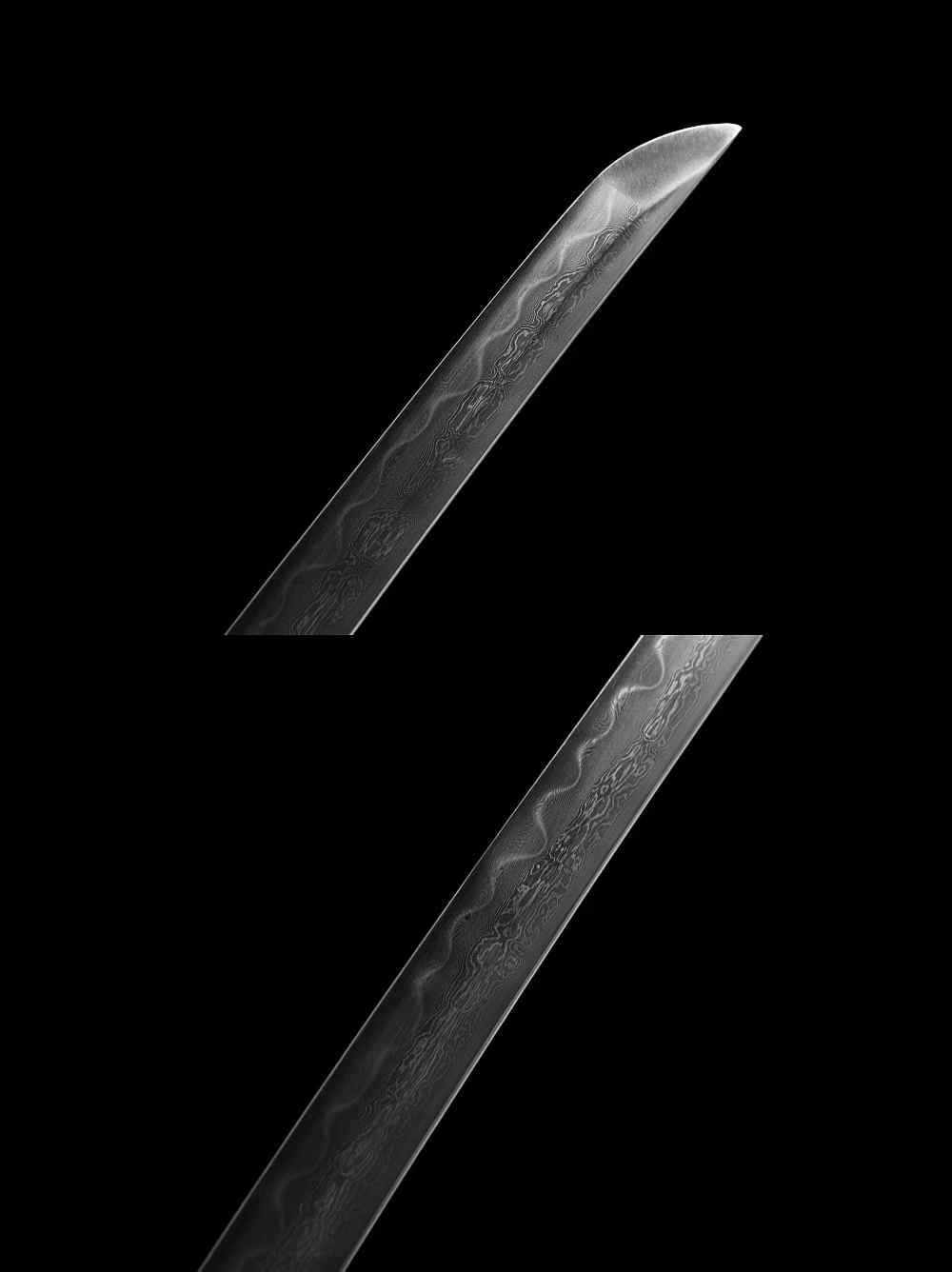 Handmade Folded Steel Katana Clay Tempered Japanese Samurai Sword