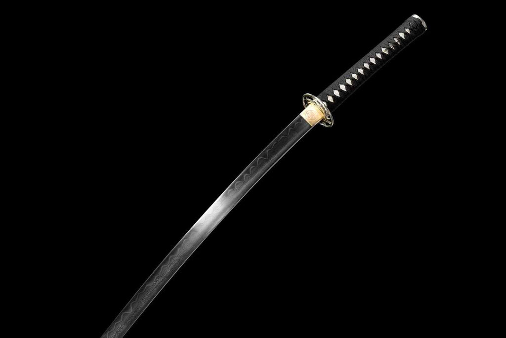 Handmade Folded Steel Katana Clay Tempered Japanese Samurai Sword