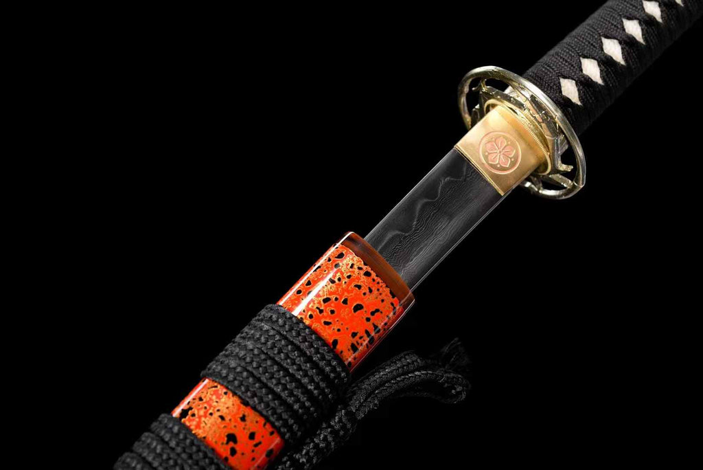 Handmade Folded Steel Katana Clay Tempered Japanese Samurai Sword