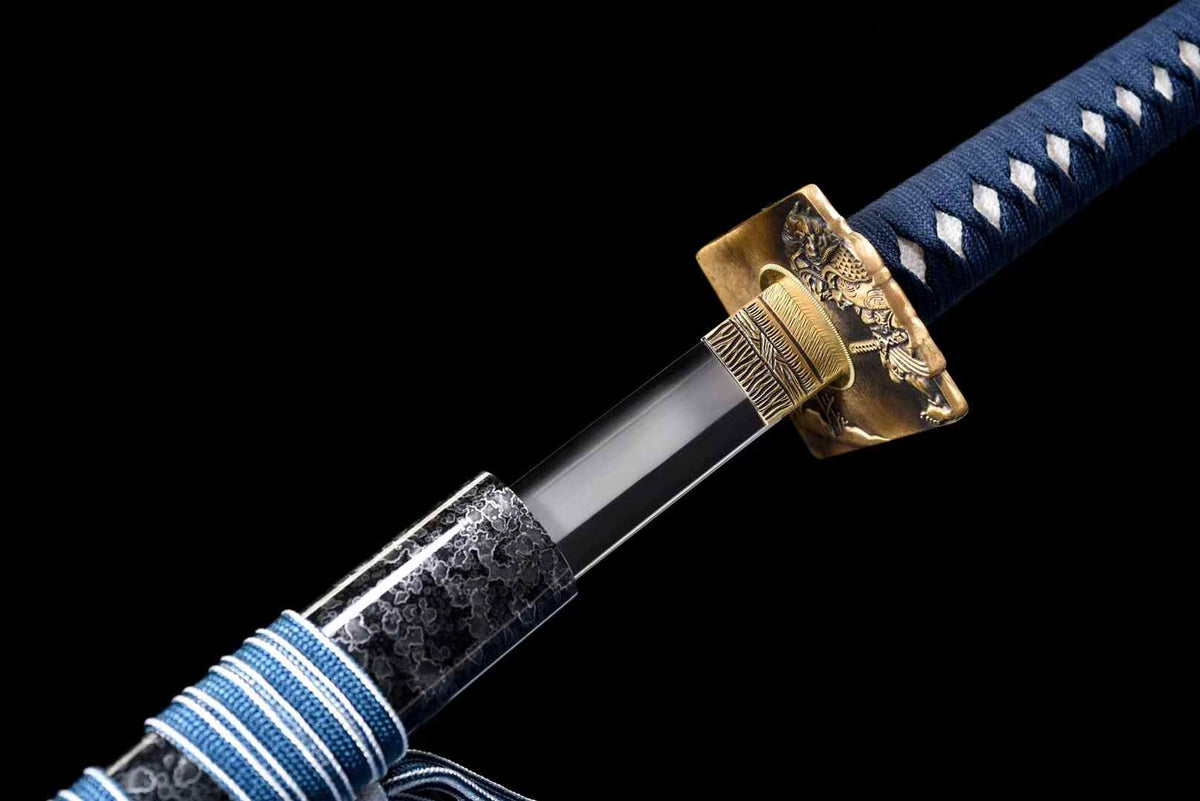 Handmade T12A Steel Katana Clay Tempered Samurai Sword with Long Kissaki