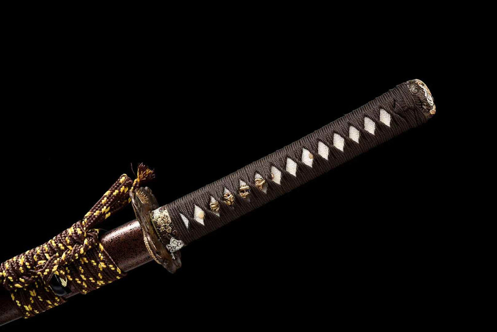 T10 Steel Katana – Japanese High Polish, Clay-Tempered Samurai Sword with Gilt Copper Fittings