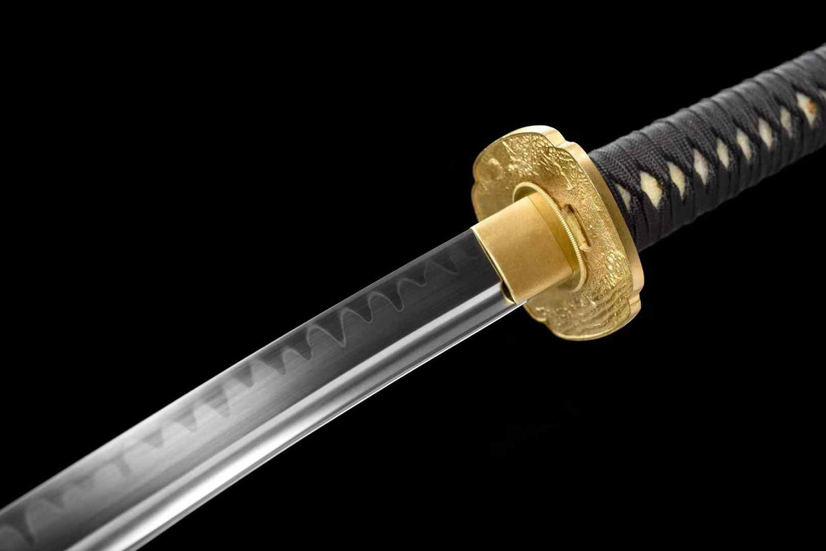 T10 Steel Katana – Mirror-Polished Clay-Tempered Samurai Sword, 60 HRC