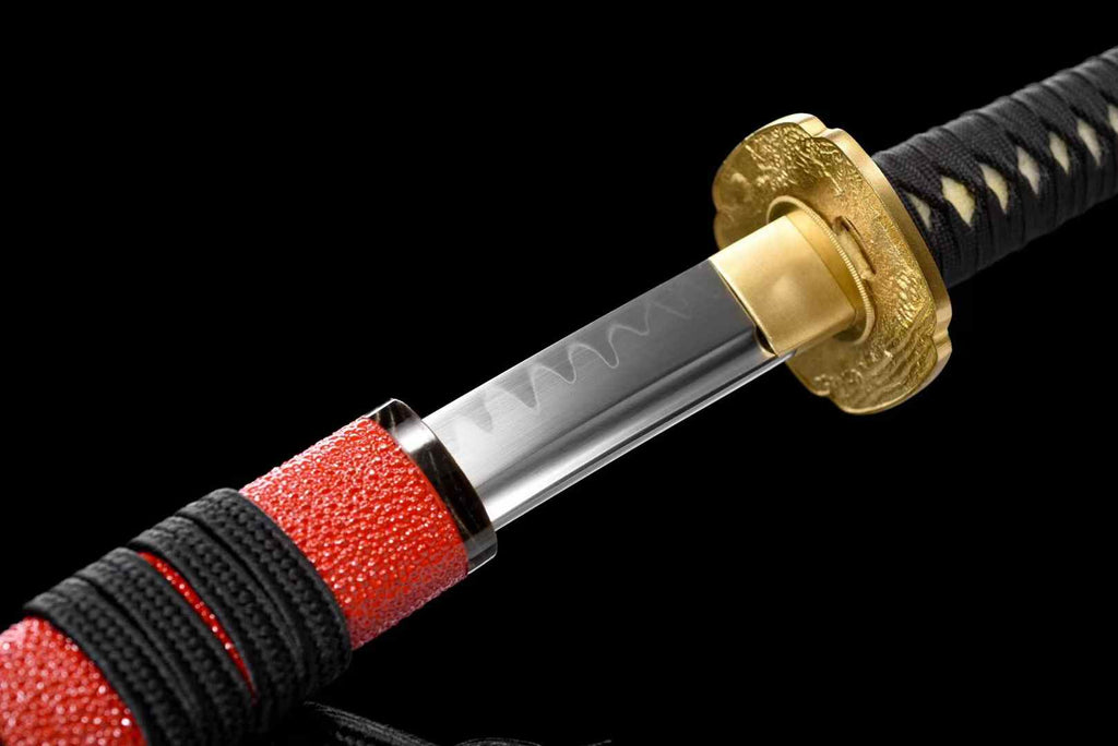 T10 Steel Katana – Mirror-Polished Clay-Tempered Samurai Sword, 60 HRC