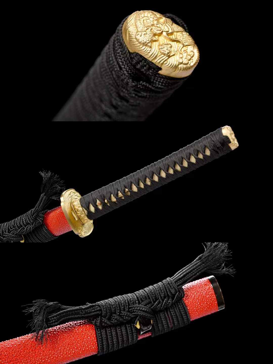 T10 Steel Katana – Mirror-Polished Clay-Tempered Samurai Sword, 60 HRC