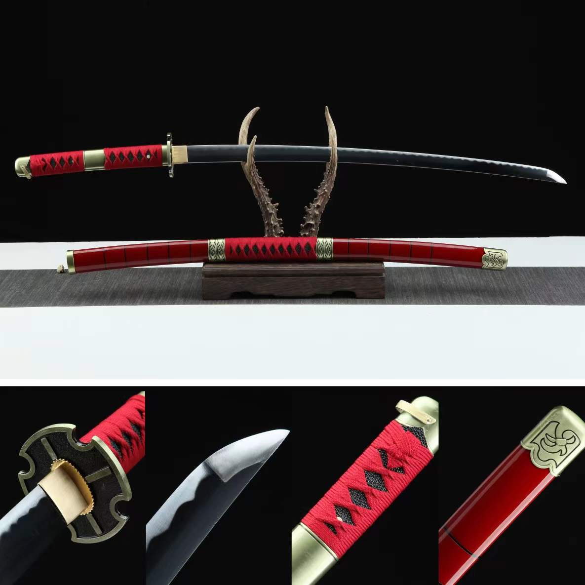One Piece Sandai Kitetsu Katana Roronoa Zoro Anime Sword Replica 1045 Carbon Steel(Sharp)