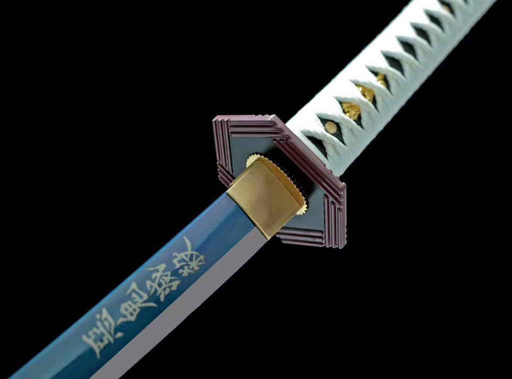 Tomioka Giyuu Nichirin Sword Demon Slayer Sword Water Hashira Katana Replica 1045 Steel