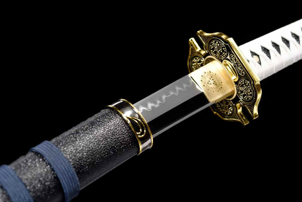 Devil May Cry 5 Vergil Yamato Sword Replica Katana  Full Tang Anime Samurai Sword with PU Leather Wrapped Scabbard 41 in