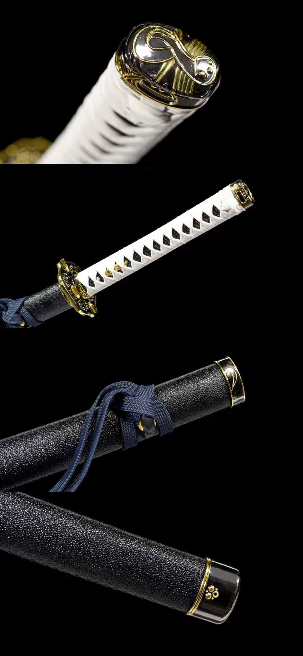 Devil May Cry 5 Vergil Yamato Sword Replica Katana  Full Tang Anime Samurai Sword with PU Leather Wrapped Scabbard 41 in