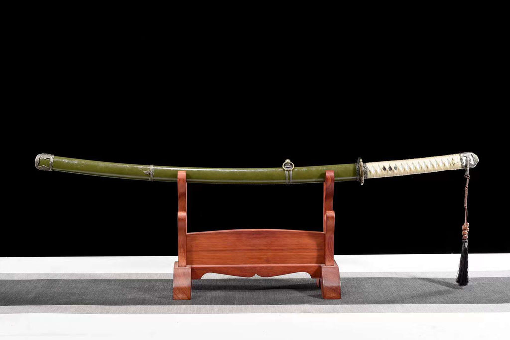 HandMade Japanese Samurai Katana Clay Tempered T-10 Steel Military Sword Type 98 Tsuba（副本）