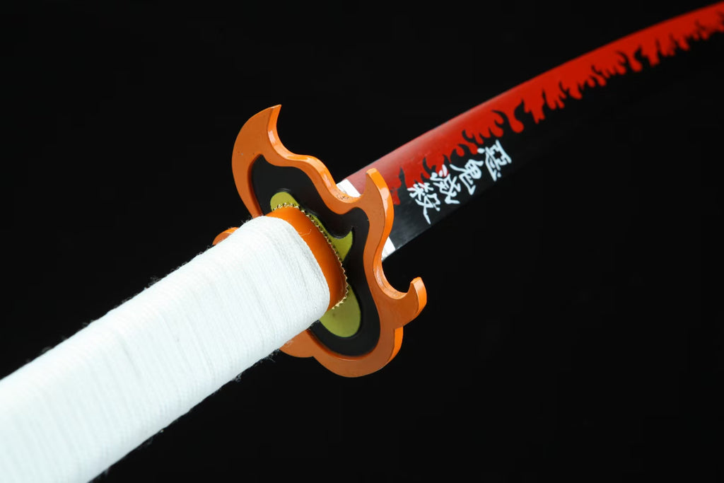 Demon Slayer Rengoku Sword Replica Flame Breathing Nichirin Katana Anime Sword 1045 Carbon Steel(Sharp)