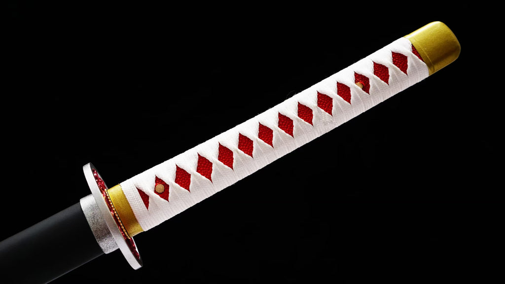 Demon Slayer Sword Tsuyuri Kanao Katana Pink Nichirin Flower Breathing Sword 1045 Carbon Steel(Sharp)