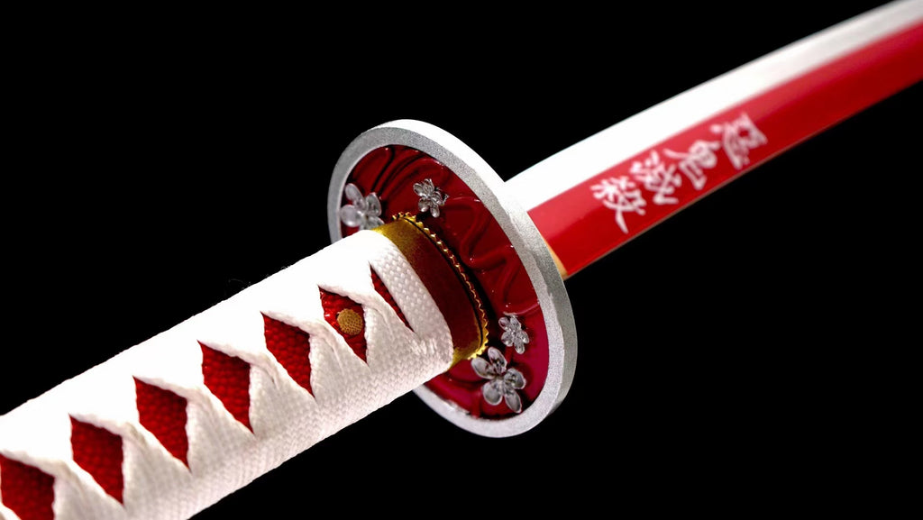 Demon Slayer Sword Tsuyuri Kanao Katana Pink Nichirin Flower Breathing Sword 1045 Carbon Steel(Sharp)