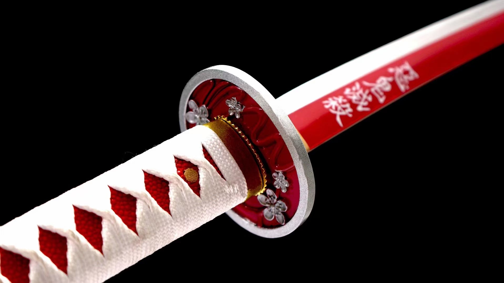 Demon Slayer Sword Tsuyuri Kanao Katana Pink Nichirin Flower Breathing Sword 1045 Carbon Steel(Sharp)