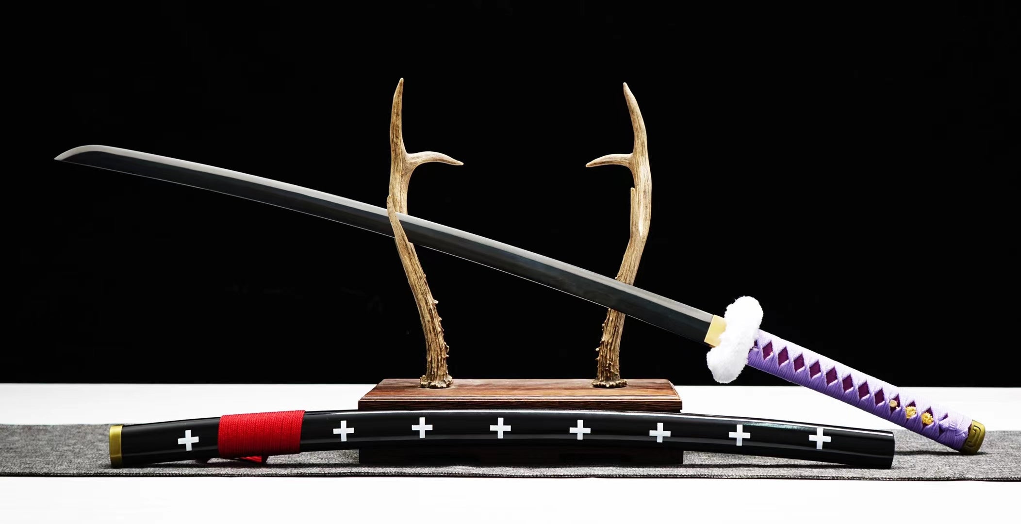 One Piece Trafalgar Law Kikoku Sword Surgeon of Death Purple Anime Odachi Replica 1045 Carbon Steel(Sharp)