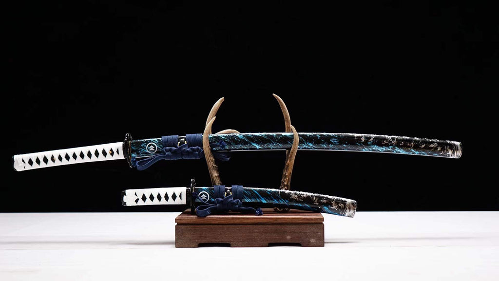 Ghost of Tsushima Samurai Sword Set Handmade Katana & Wakizashi Set Spring Steel Japanese Sword