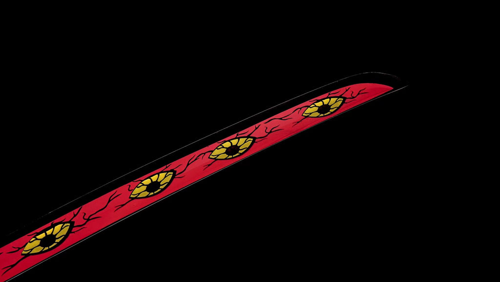 Demon Slayer Kokushibo Sword Moon Breathing Crimson Nichirin Katana 1045 Steel 1045 Carbon Steel(Sharp)