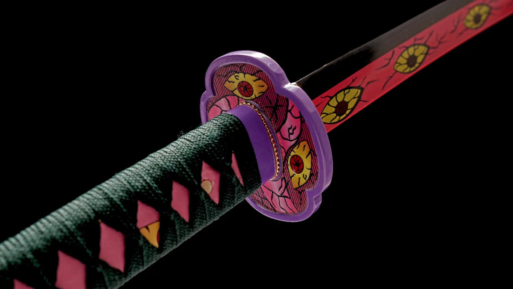 Demon Slayer Kokushibo Sword Moon Breathing Crimson Nichirin Katana 1045 Steel 1045 Carbon Steel(Sharp)