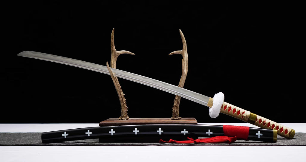 One Piece Trafalgar Law Red Kikoku Sword Surgeon of Death Red Anime Odachi Replica 1045 High Carbon Steel Katana